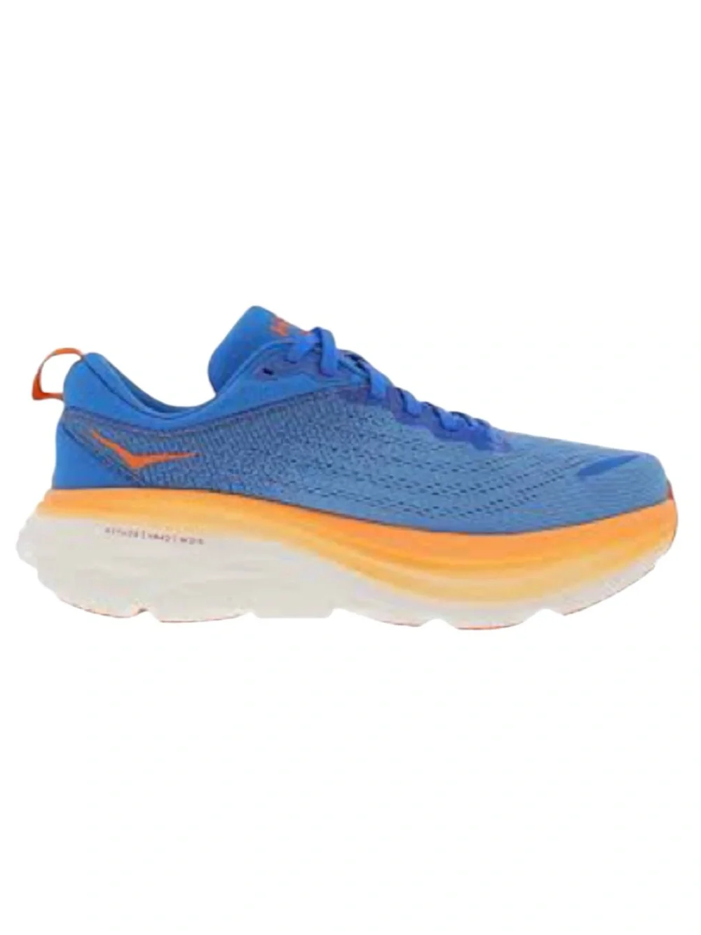 Hoka Bondi 8 Running Shoes Women 10.5 Wide Blue Orange Wide Width Sneakers